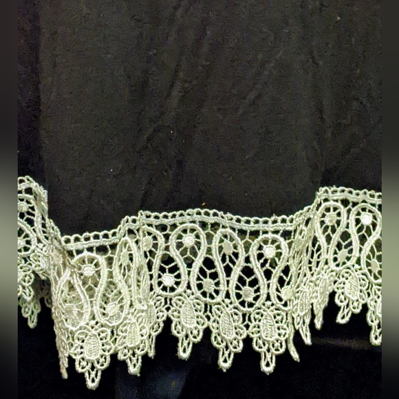 Heirloom Black Long Shirt with Lace Trim- 3X - Picture 5 of 7